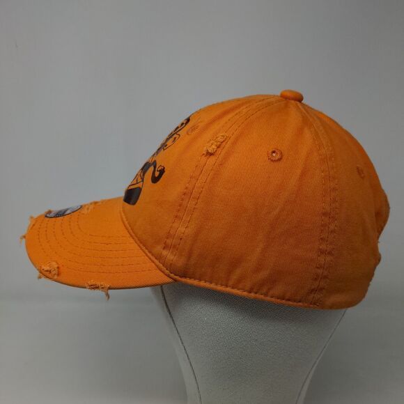 KV Sports Men's Slideback Hat Orange Adjustable Graphic Monkey Logo Shiny - Picture 4 of 9
